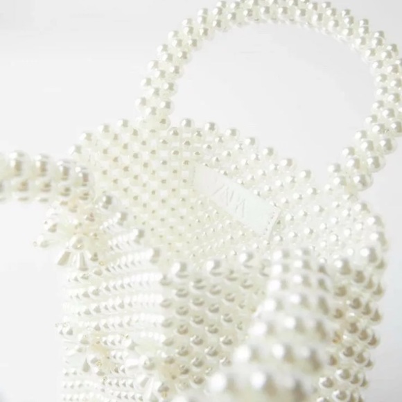 NWT Zara Woman Pearl Bag Purse Flowers Handbag - Picture 3 of 6